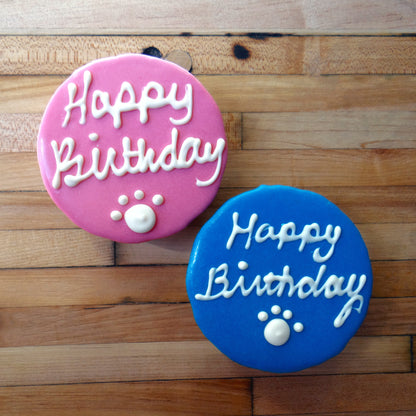 Frosted Happy Birthday Cake Dog Treat